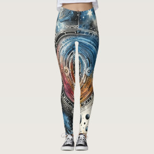 Futuristic Batik Cosmic Art – Space Design Leggings