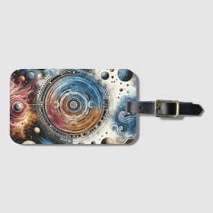 Futuristic Batik Cosmic Art – Space Design Luggage Tag