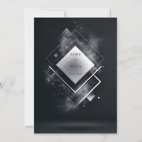 Futuristic Black White Geometric Diamond Smoky