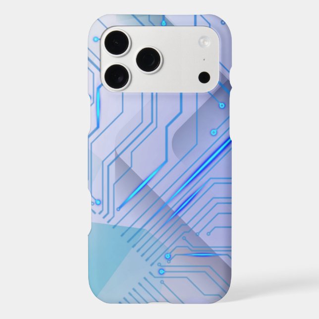 Futuristic Blue Tech Circuit Phone Case (Back)