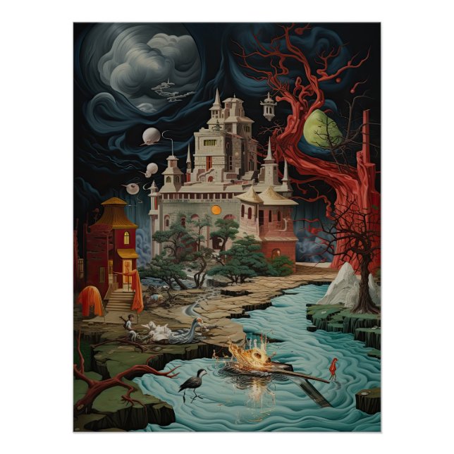 Futuristic Castle Adventure Cyber World Poster (Front)