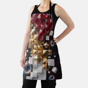 Futuristic Christmas Mosaic Column 3D Apron