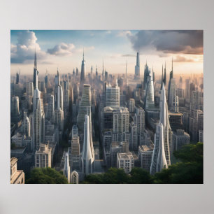 Futuristic City Art Poster