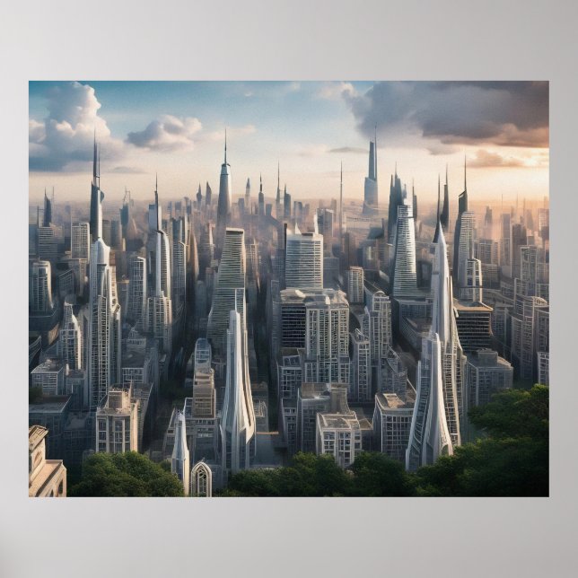 Futuristic City Art Poster (Front)