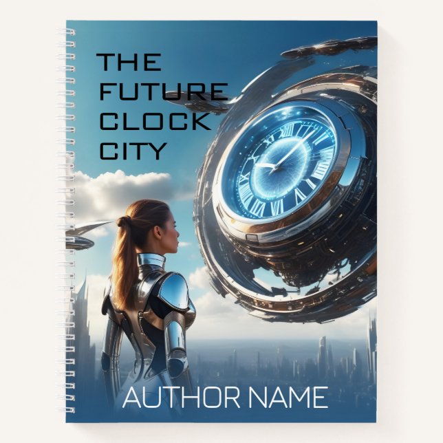 Futuristic City Book Cover Inspiration Notebook (Front)