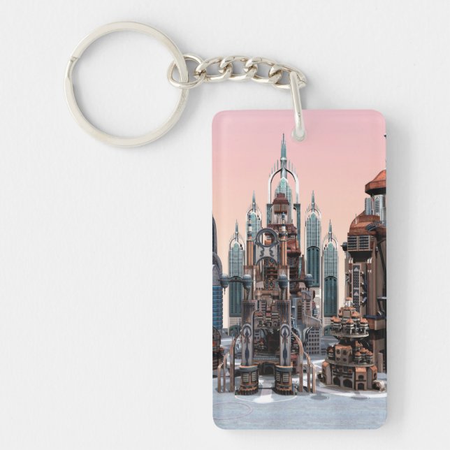 Futuristic City Keychain (Front)