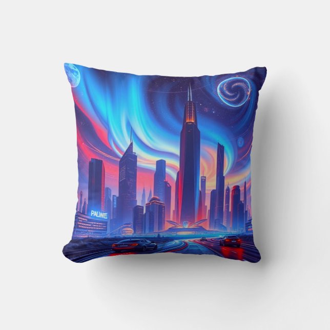 Futuristic City Pillow (Front)