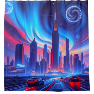 Futuristic City Shower Curtain