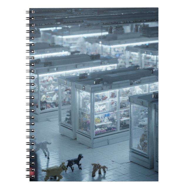 Futuristic Claw Machine Zoo Notebook (Front)