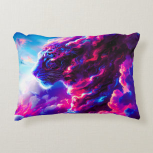 Futuristic Cosmic Neon Leopard  Accent Pillow