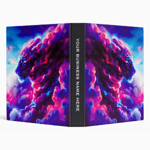 Futuristic Cosmic Neon Leopard  Binder