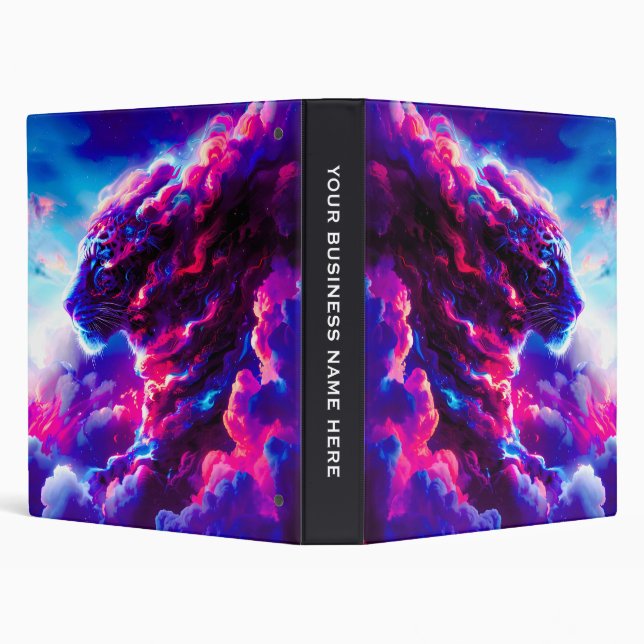 Futuristic Cosmic Neon Leopard  Binder (Background)