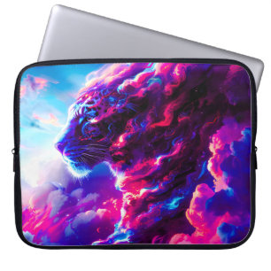 Futuristic Cosmic Neon Leopard Laptop Sleeve