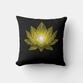 Futuristic Crystal Lotus • Sci-Fi Energy Abstract Throw Pillow