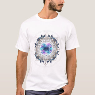 Futuristic Crystal Mandala – Geometric Tech Art T-Shirt