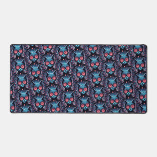 Futuristic Cyber Cat Desk Mat