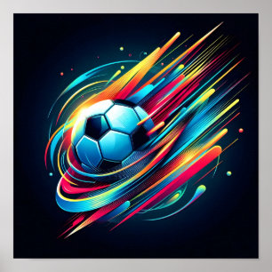 Futuristic Cyber Football Speed Sports Poster