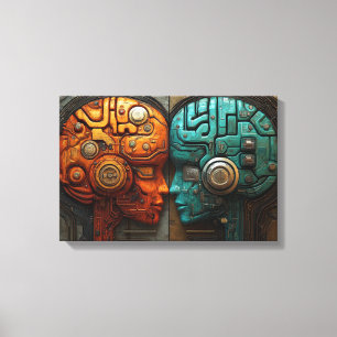 Futuristic Cyberpunk Artificial Intelligence Art Canvas Print