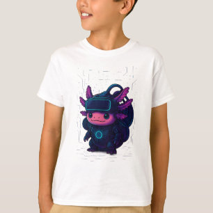 Futuristic Cyberpunk Axolotl T-shirt Sci-Fi Style