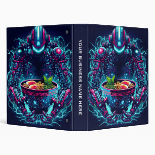 Futuristic Cyberpunk Robot Neon Food Ramen Binder