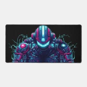Futuristic Cyberpunk Robot Neon Food Ramen Desk Mat
