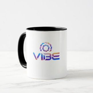 Futuristic Cyberpunk VIBE Logo with Iridescent  Mug