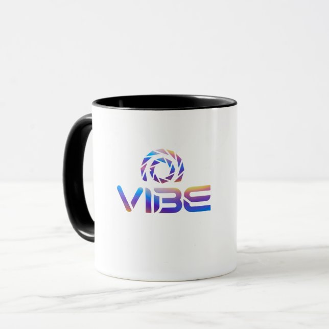 Futuristic Cyberpunk VIBE Logo with Iridescent  Mug (Front Left)