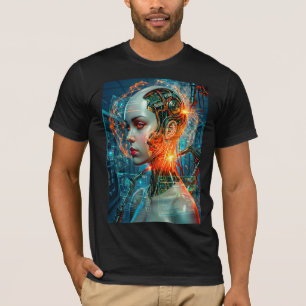 Futuristic Cyborg Neural Network Sci-Fi Tech T-Shirt