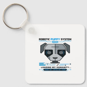 Futuristic Cyborg Robot Eyes Cybernetic Sci-Fi Keychain