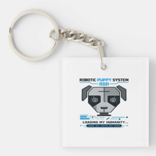 Futuristic Cyborg Robot Eyes Cybernetic Sci-Fi Keychain