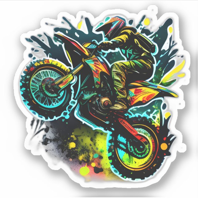 Futuristic Dirt Bike ,Neon Motocross Off Road Bike (Front)