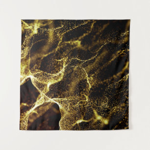 Futuristic dots pattern. Explosion of twisted wave Tapestry