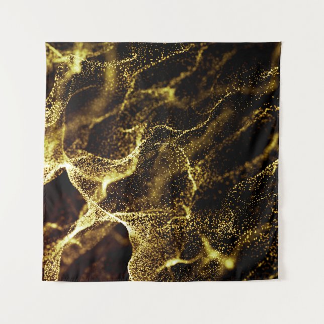 Futuristic dots pattern. Explosion of twisted wave Tapestry (Front)
