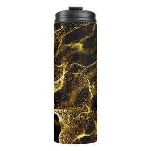 Futuristic dots pattern. Explosion of twisted wave Thermal Tumbler