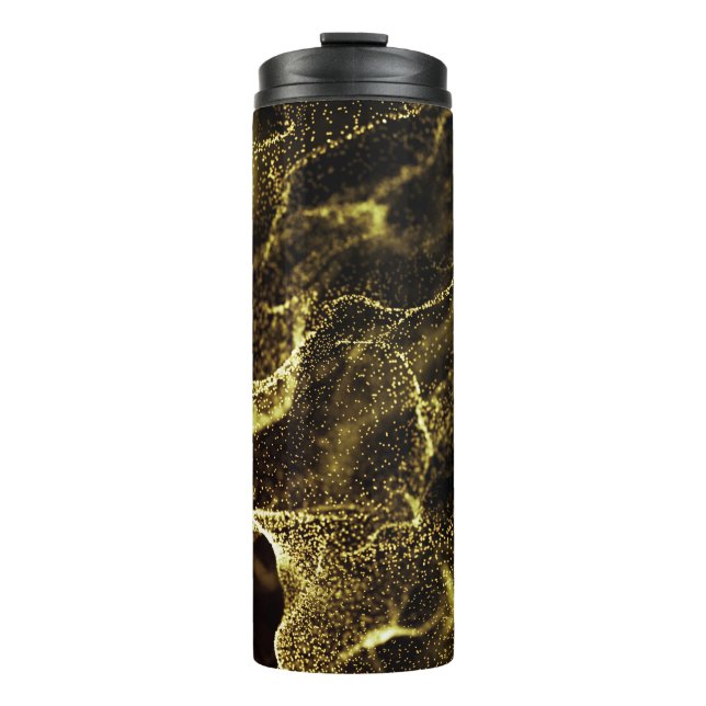 Futuristic Dots Wave: Dynamic Background. Thermal Tumbler (Front)