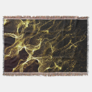 Futuristic Dots Wave: Dynamic Background. Throw Blanket