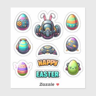 Futuristic Easter Stickers