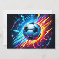 Futuristic Electric Football Soccer Ball Lightning