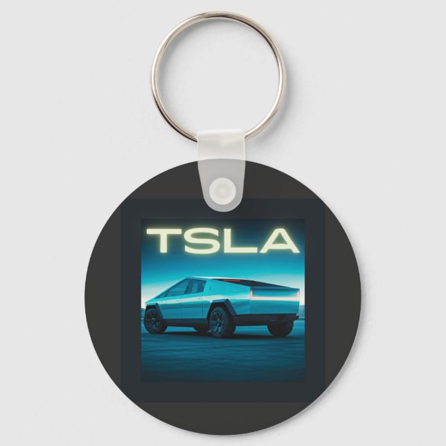 Futuristic Electric Pickup Truck Keychain (Front)