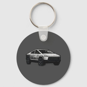 Futuristic Electric Pickup Truck Keychain