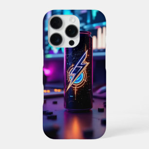 Futuristic energy drink cans on gaming table iPhone 16 pro case