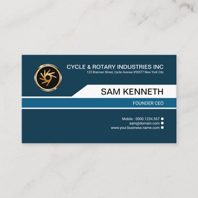 Futuristic Exquisite Simple Dynamic Chairman CEO Business Card (Front)