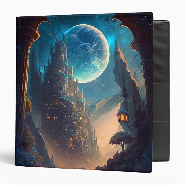Futuristic Fantasy Castle Landscape Binder (Front/Inside)