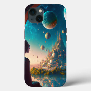 Futuristic Fantasy Castle Landscape Case-Mate iPho iPhone 13 Case