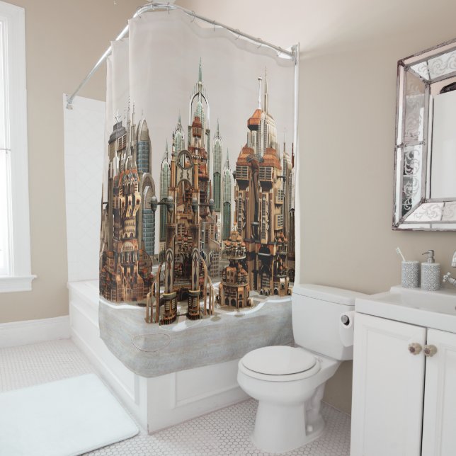 Futuristic Fantasy City Sci Fi Skyline Art (In Situ)