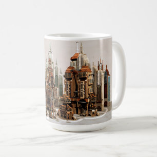 Futuristic Fantasy City Sci Fi Skyline Art Coffee Mug