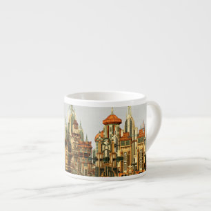 Futuristic Fantasy City Sci Fi Skyline Art Espresso Cup