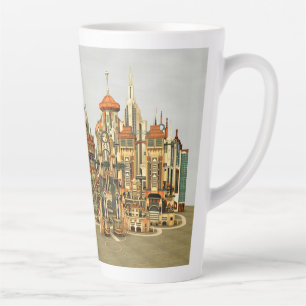 Futuristic Fantasy City Sci Fi Skyline Art Latte Mug