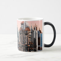 Futuristic Fantasy City Sci Fi Skyline Art
