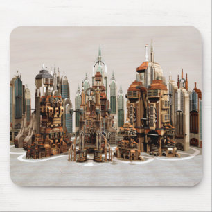 Futuristic Fantasy City Sci Fi Skyline Art Mouse Pad